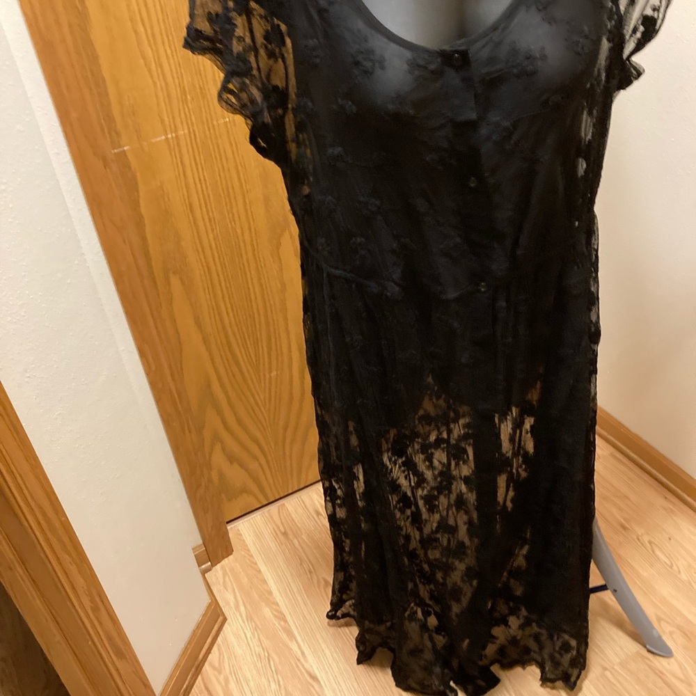 Torrid Black Sheer Lace Dress